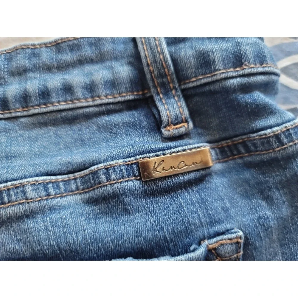 Kancan Distressed Skinny Jeans Button Fly Medium Wash Denim‎ Women's Size